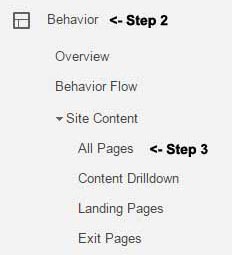 google analytics side nav